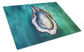 One Shell Oyster Cutting Board Tempered Glass Kitchen Cutting Surface, Heat Resistant Chopping, Non-Slip Feet, Food Prep & Serving