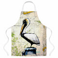 Pelican on Map Apron Cooking Kitchen Server Baking Crafts Gardening for Adult Women Men, Unisex, Large, Multicolor