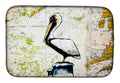 Pelican on Map Dish Drying Mat Absorbent Dish Drying Mat Pad for Kitchen Counter Dish Drainer Mat for Countertop, 14 x 21", Multicolor