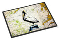 Pelican on Map Doormat Indoor Outdoor 18H X 27W Front Door Mat Rugs for Entryway, Non Slip Washable