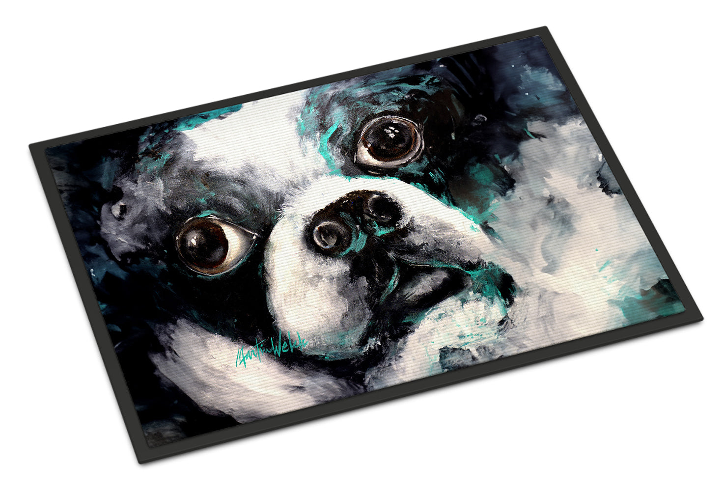 Boston Terrier Pretty Please Doormat Indoor Outdoor 24H X 36W Front Door Mat Rugs for Entryway, Non Slip Washable Low Pile,