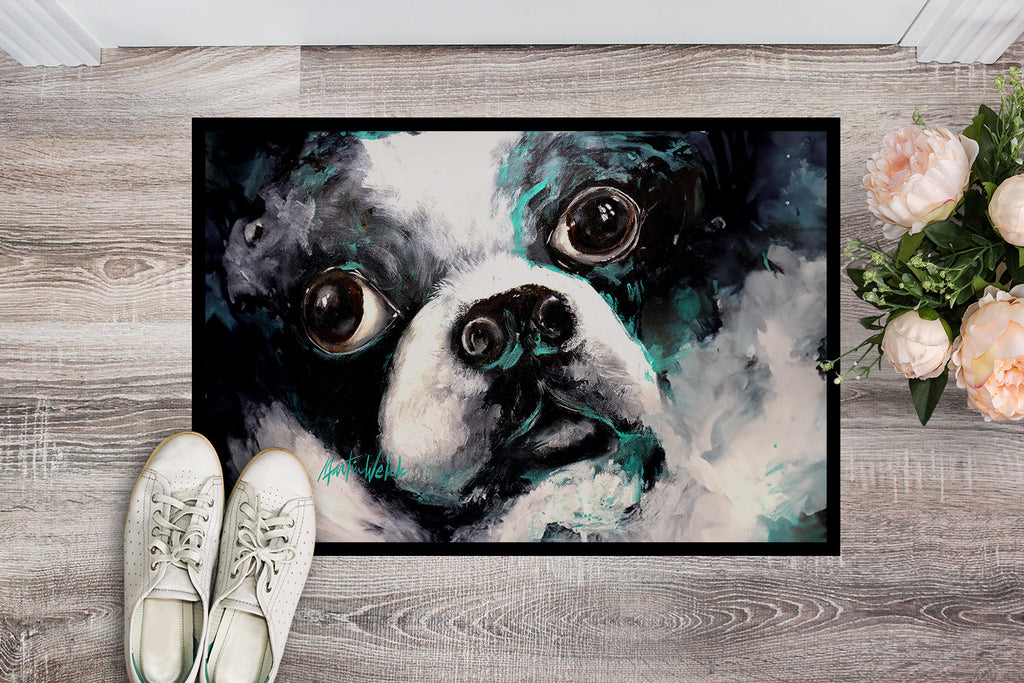 Boston Terrier Pretty Please Doormat Indoor Outdoor 24H X 36W Front Door Mat Rugs for Entryway, Non Slip Washable Low Pile,