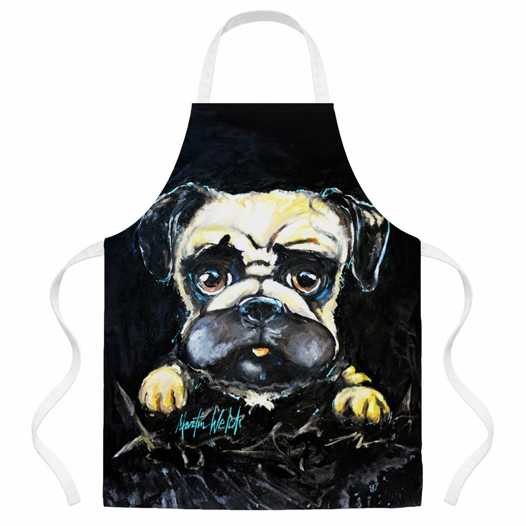 Pug It Out Apron Cooking Kitchen Server Baking Crafts Gardening for Adult Women Men, Unisex, Large, Multicolor