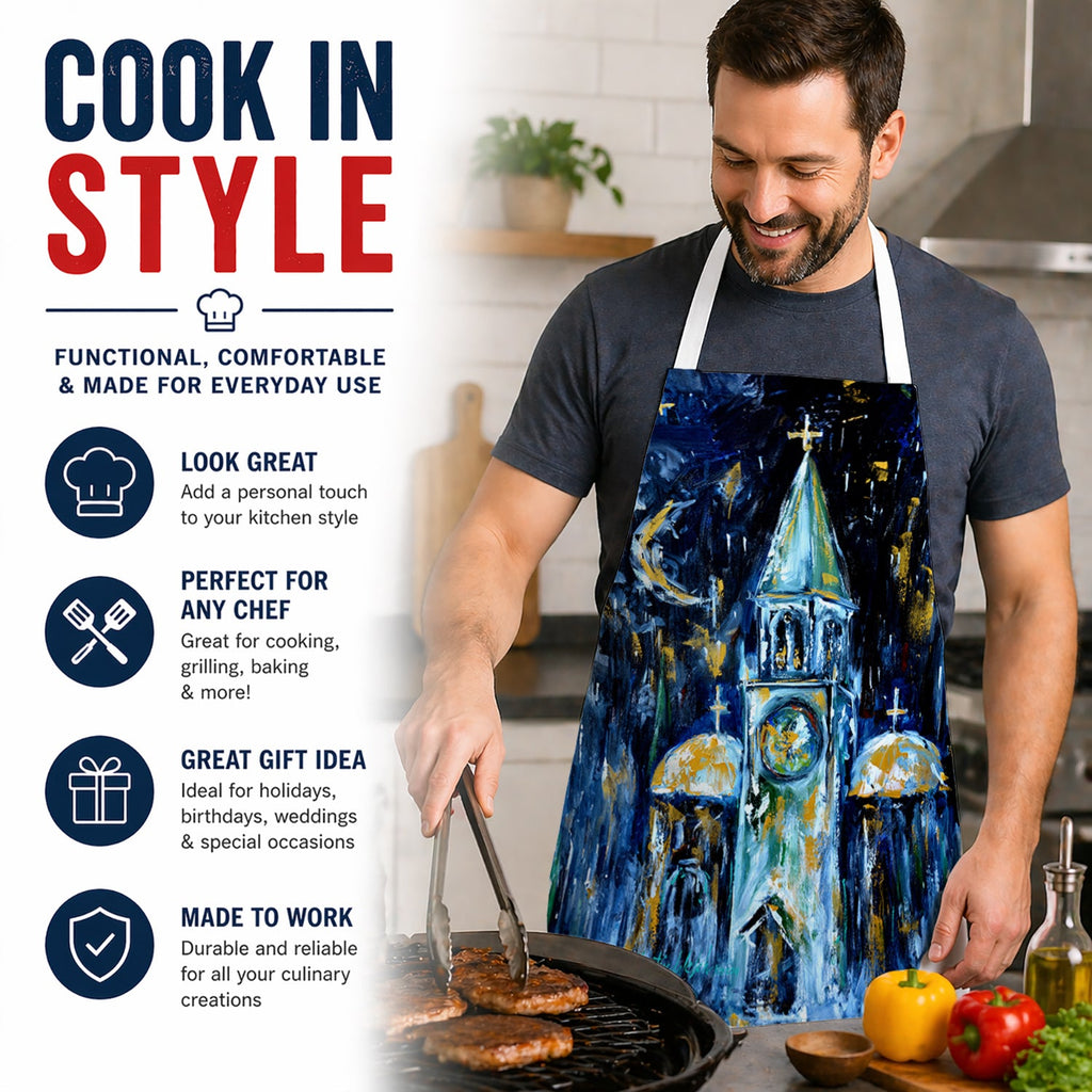 Raining Stars Apron Cooking Kitchen Server Baking Crafts Gardening for Adult Women Men, Unisex, Large, Multicolor