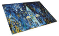 Raining Stars Cutting Board Tempered Glass Kitchen Cutting Surface, Heat Resistant Chopping, Non-Slip Feet, Food Prep & Serving