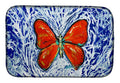 Red Glider Butterfly Dish Drying Mat Absorbent Dish Drying Mat Pad for Kitchen Counter Dish Drainer Mat for Countertop, 14 x 21", Multicolor
