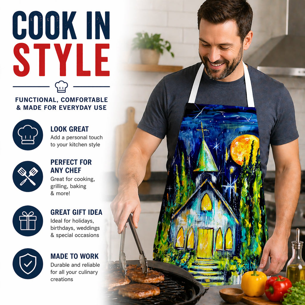 Rock of Ages Church Apron Cooking Kitchen Server Baking Crafts Gardening for Adult Women Men, Unisex, Large, Multicolor