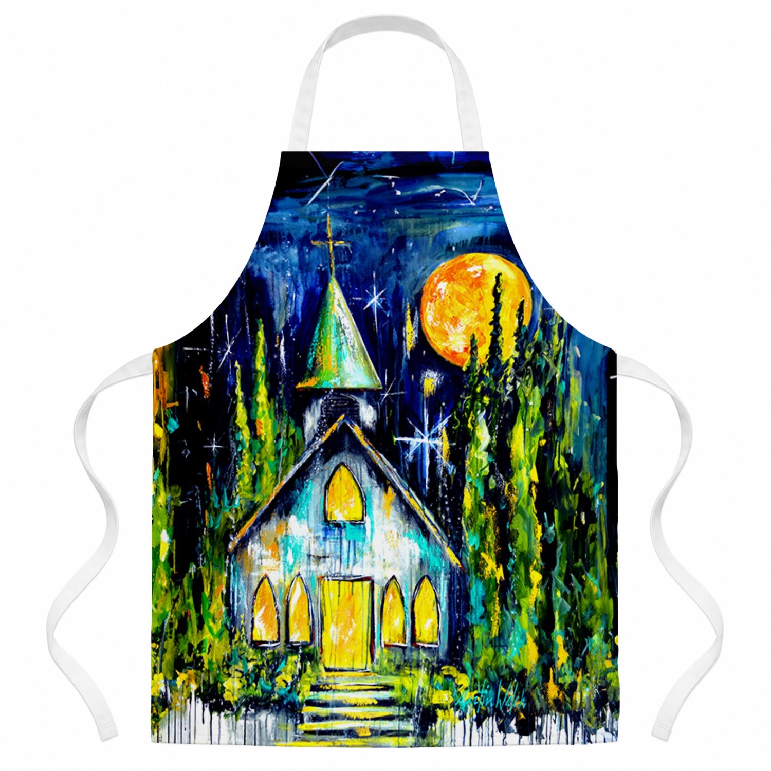 Rock of Ages Church Apron Cooking Kitchen Server Baking Crafts Gardening for Adult Women Men, Unisex, Large, Multicolor