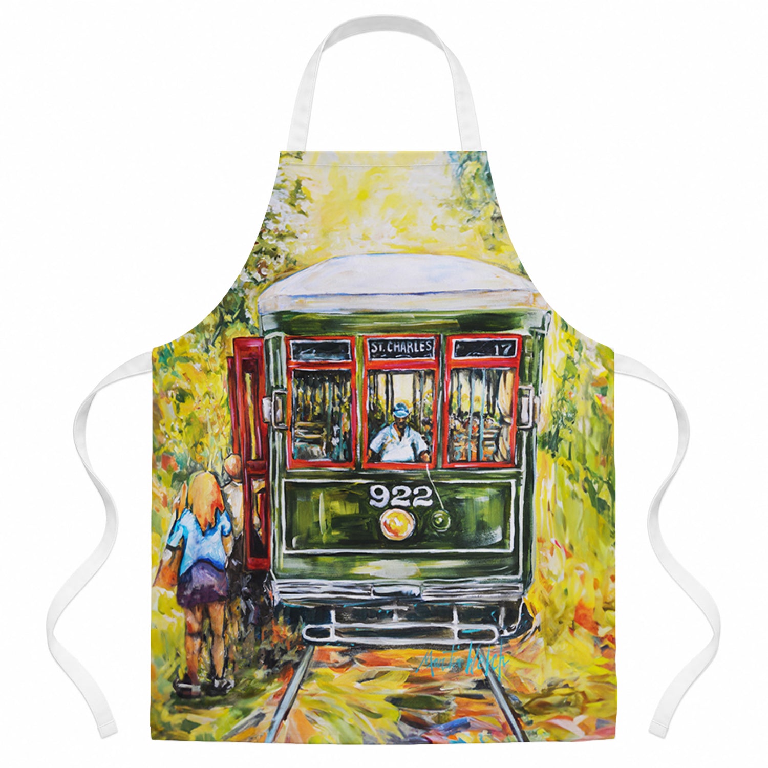 Saint Charles No. 922 Streetcar Apron Cooking Kitchen Server Baking Crafts Gardening for Adult Women Men, Unisex, Large, Multicolor