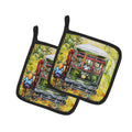 Saint Charles No. 922 Streetcar Pot Holder Set of 2 Heat Resistant Quilted Hot Pads 7.5 x 7.5 Inch, Insulated Kitchen Trivets for Cooking & Baking