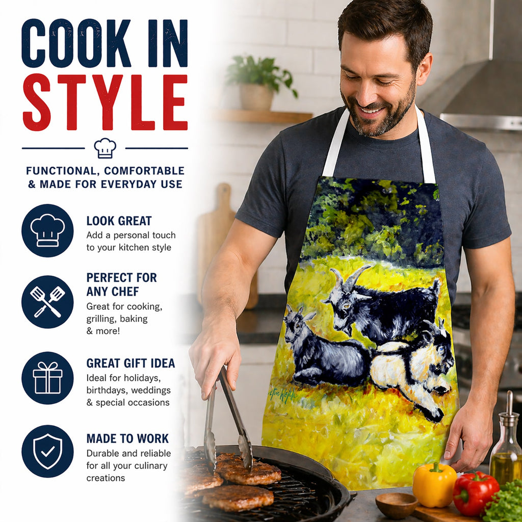 Scooter Pooter and Tooter Goats Apron Cooking Kitchen Server Baking Crafts Gardening for Adult Women Men, Unisex, Large, Multicolor