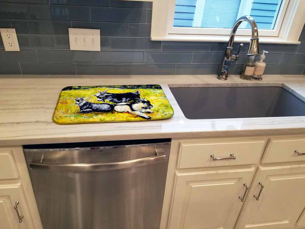 Scooter Pooter and Tooter Goats Dish Drying Mat Absorbent Dish Drying Mat Pad for Kitchen Counter Dish Drainer Mat for Countertop, 14 x 21", Multicolor