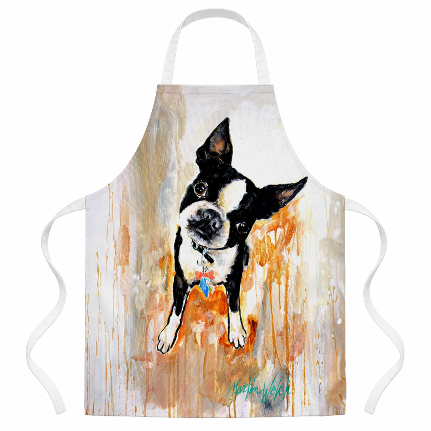 Boston Terrier Scout Apron Cooking Kitchen Server Baking Crafts Gardening for Adult Women Men, Unisex, Large, Multicolor