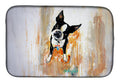 Boston Terrier Scout Dish Drying Mat Absorbent Dish Drying Mat Pad for Kitchen Counter Dish Drainer Mat for Countertop, 14 x 21", Multicolor