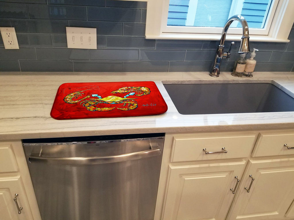Seafood Sandwich Crab Shrimp Crawfish Dish Drying Mat Absorbent Dish Drying Mat Pad for Kitchen Counter Dish Drainer Mat for Countertop, 14 x 21", Multicolor