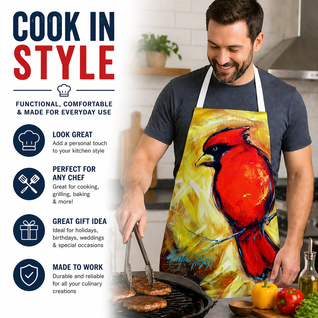 Sha Red Baba Bird Apron Cooking Kitchen Server Baking Crafts Gardening for Adult Women Men, Unisex, Large, Multicolor