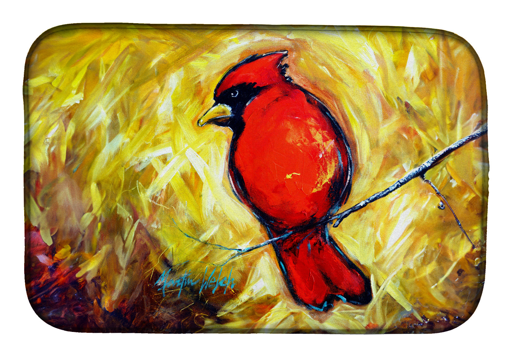 Sha Red Baba Bird Dish Drying Mat Absorbent Dish Drying Mat Pad for Kitchen Counter Dish Drainer Mat for Countertop, 14 x 21", Multicolor