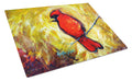 Sha Red Baba Bird Cutting Board Tempered Glass Kitchen Cutting Surface, Heat Resistant Chopping, Non-Slip Feet, Food Prep & Serving