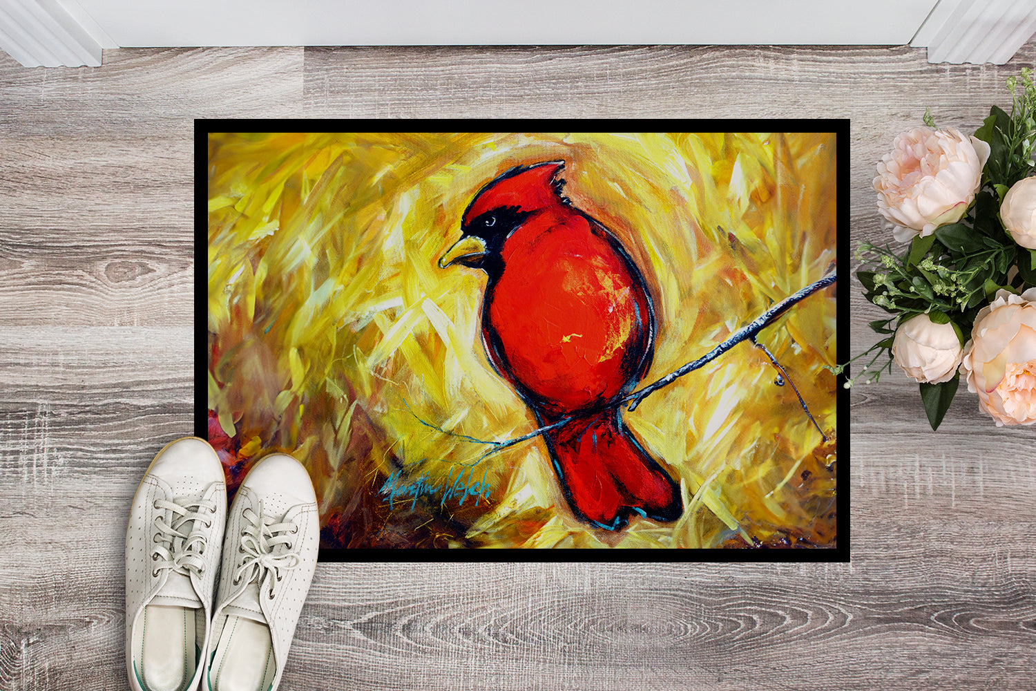 Sha Red Baba Bird Doormat Indoor Outdoor 18H X 27W Front Door Mat Rugs for Entryway, Non Slip Washable