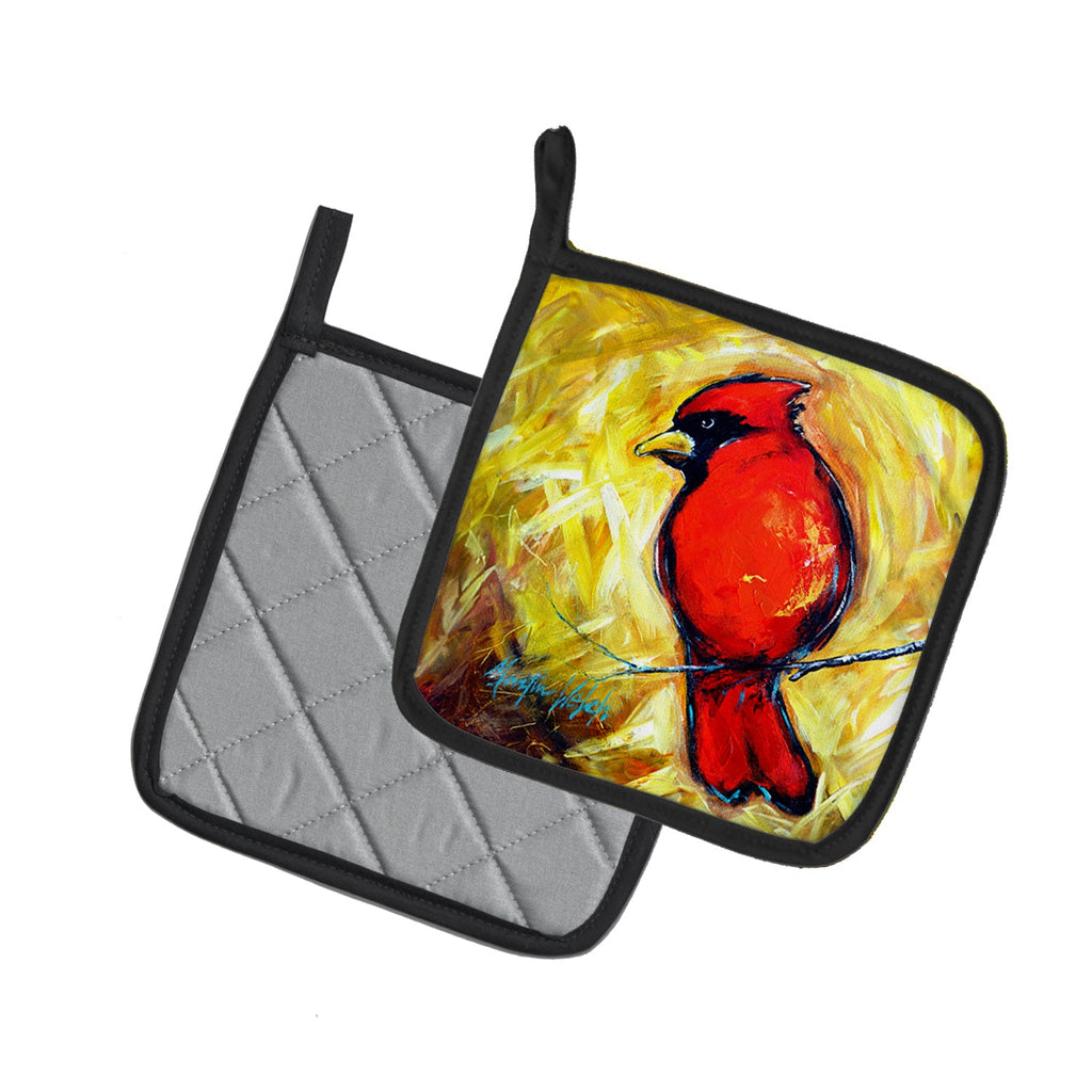 Sha Red Baba Bird Pot Holder Set of 2 Heat Resistant Quilted Hot Pads 7.5 x 7.5 Inch, Insulated Kitchen Trivets for Cooking & Baking