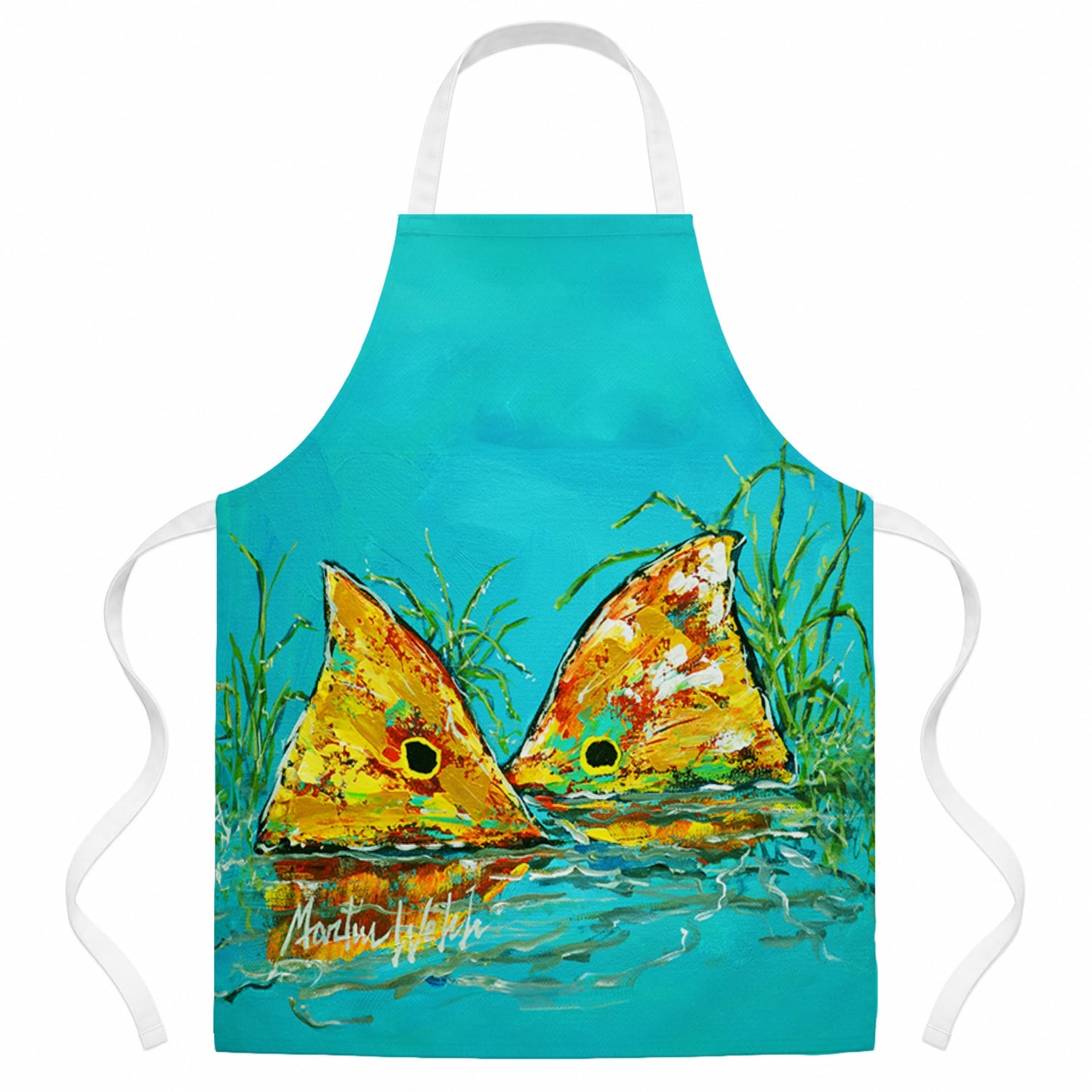 Side By Side Red Fish Apron Cooking Kitchen Server Baking Crafts Gardening for Adult Women Men, Unisex, Large, Multicolor