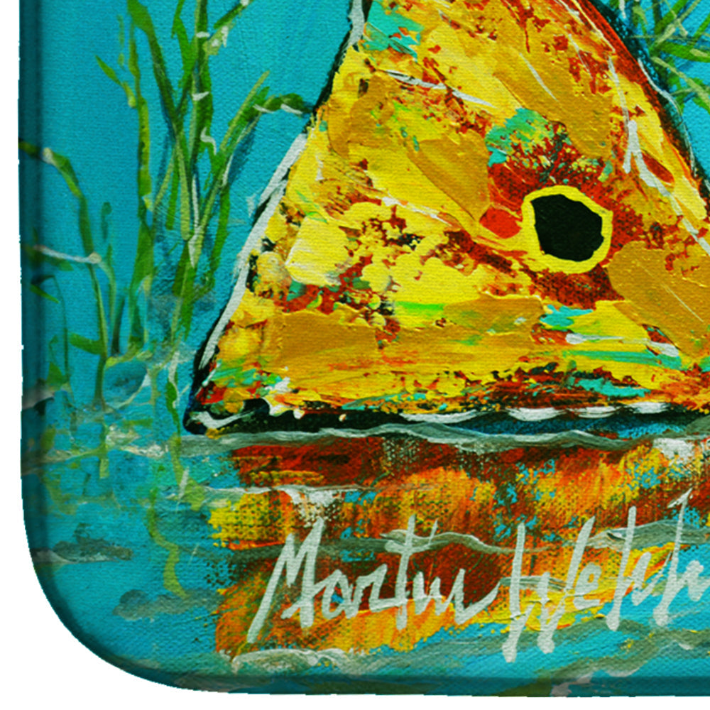 Side By Side Red Fish Dish Drying Mat Absorbent Dish Drying Mat Pad for Kitchen Counter Dish Drainer Mat for Countertop, 14 x 21", Multicolor