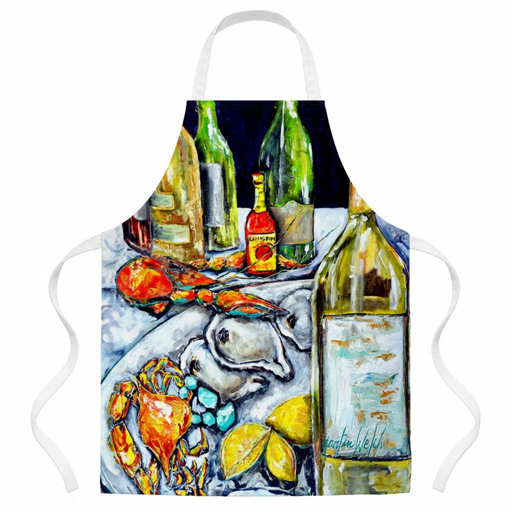 Sit A Spell Seafood Dinner Apron Cooking Kitchen Server Baking Crafts Gardening for Adult Women Men, Unisex, Large, Multicolor