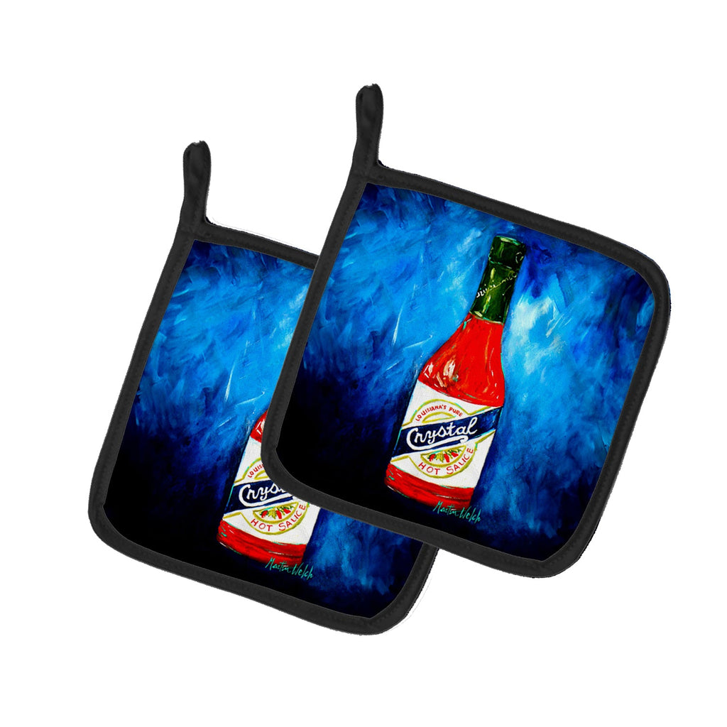 So Hot I'm Blue Sauce Pot Holder Set of 2 Heat Resistant Quilted Hot Pads 7.5 x 7.5 Inch, Insulated Kitchen Trivets for Cooking & Baking