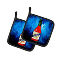 So Hot I'm Blue Sauce Pot Holder Set of 2 Heat Resistant Quilted Hot Pads 7.5 x 7.5 Inch, Insulated Kitchen Trivets for Cooking & Baking