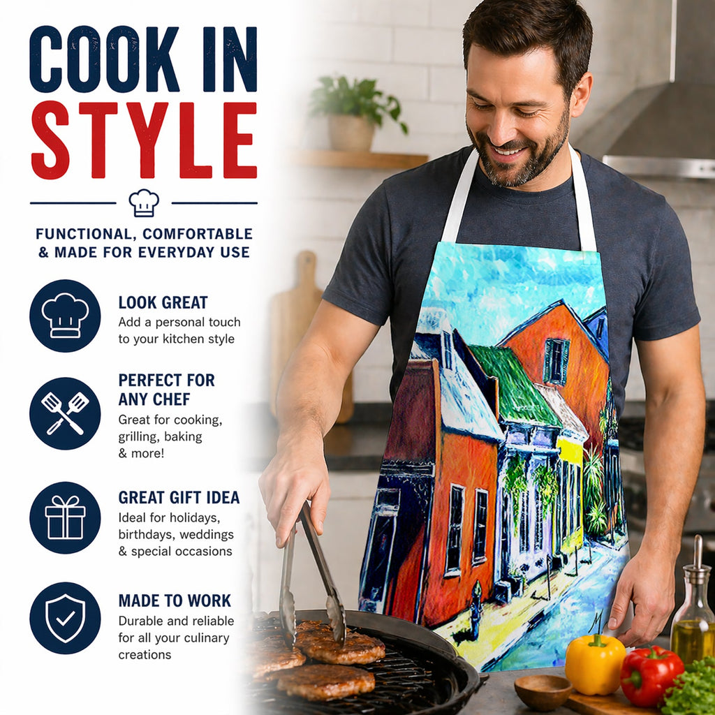 Somewhere Close Apron Cooking Kitchen Server Baking Crafts Gardening for Adult Women Men, Unisex, Large, Multicolor