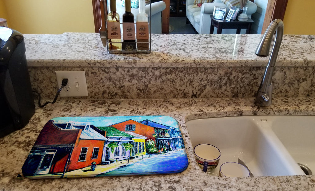 Somewhere Close Dish Drying Mat Absorbent Dish Drying Mat Pad for Kitchen Counter Dish Drainer Mat for Countertop, 14 x 21", Multicolor