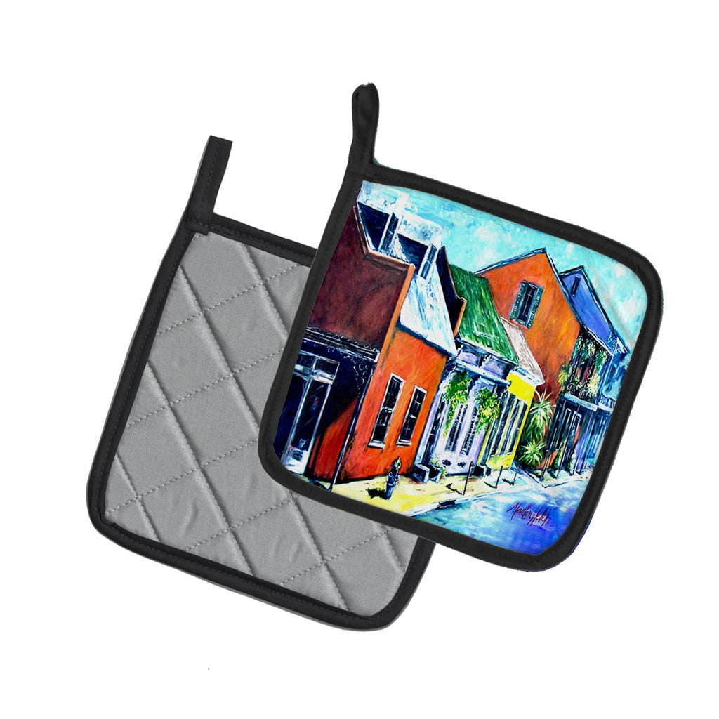 Somewhere Close Pot Holder Set of 2 Heat Resistant Quilted Hot Pads 7.5 x 7.5 Inch, Insulated Kitchen Trivets for Cooking & Baking