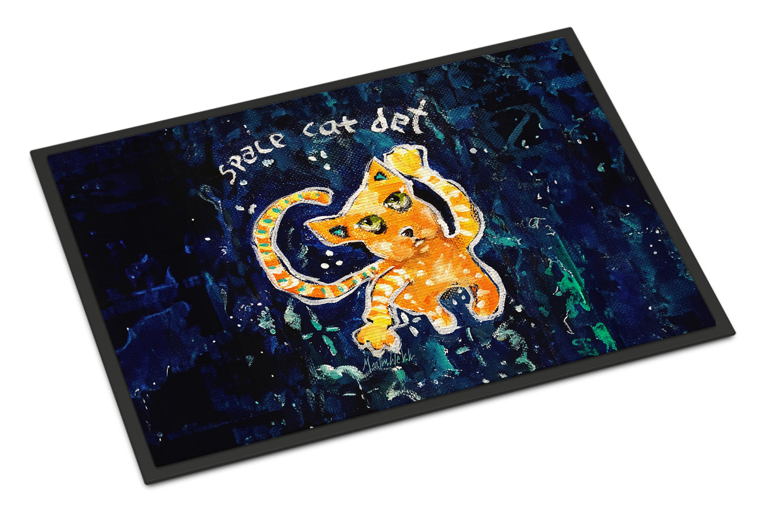 Space Cat Det Cat Doormat Indoor Outdoor 18H X 27W Front Door Mat Rugs for Entryway, Non Slip Washable
