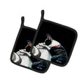 Boston Terrier Spot In The Sun Pot Holder Set of 2 Heat Resistant Quilted Hot Pads 7.5 x 7.5 Inch, Insulated Kitchen Trivets for Cooking & Baking