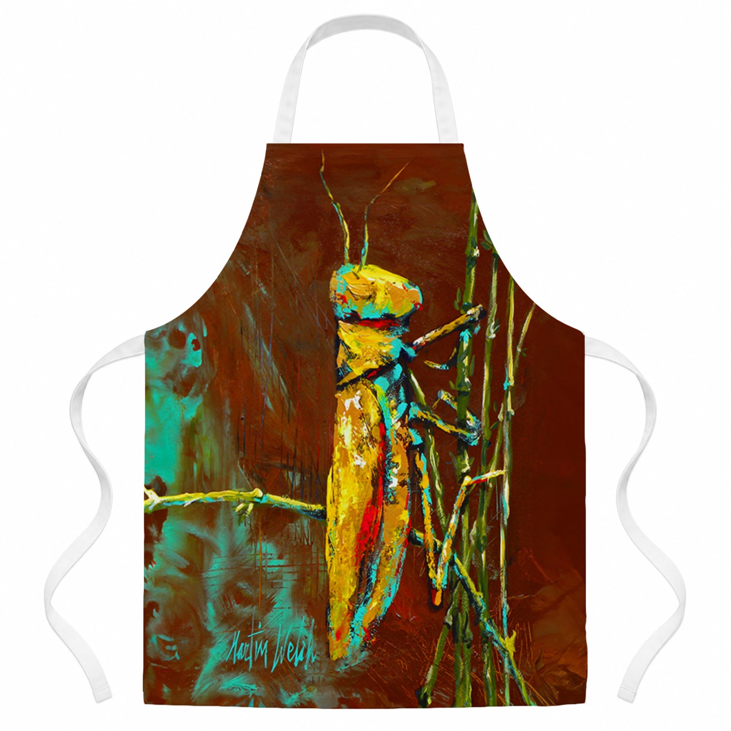 Stuck on Boo Grasshopper Apron Cooking Kitchen Server Baking Crafts Gardening for Adult Women Men, Unisex, Large, Multicolor