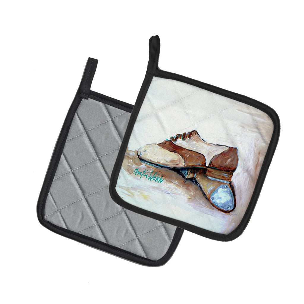 Tap Doses Shoes Pot Holder Set of 2 Heat Resistant Quilted Hot Pads 7.5 x 7.5 Inch, Insulated Kitchen Trivets for Cooking & Baking