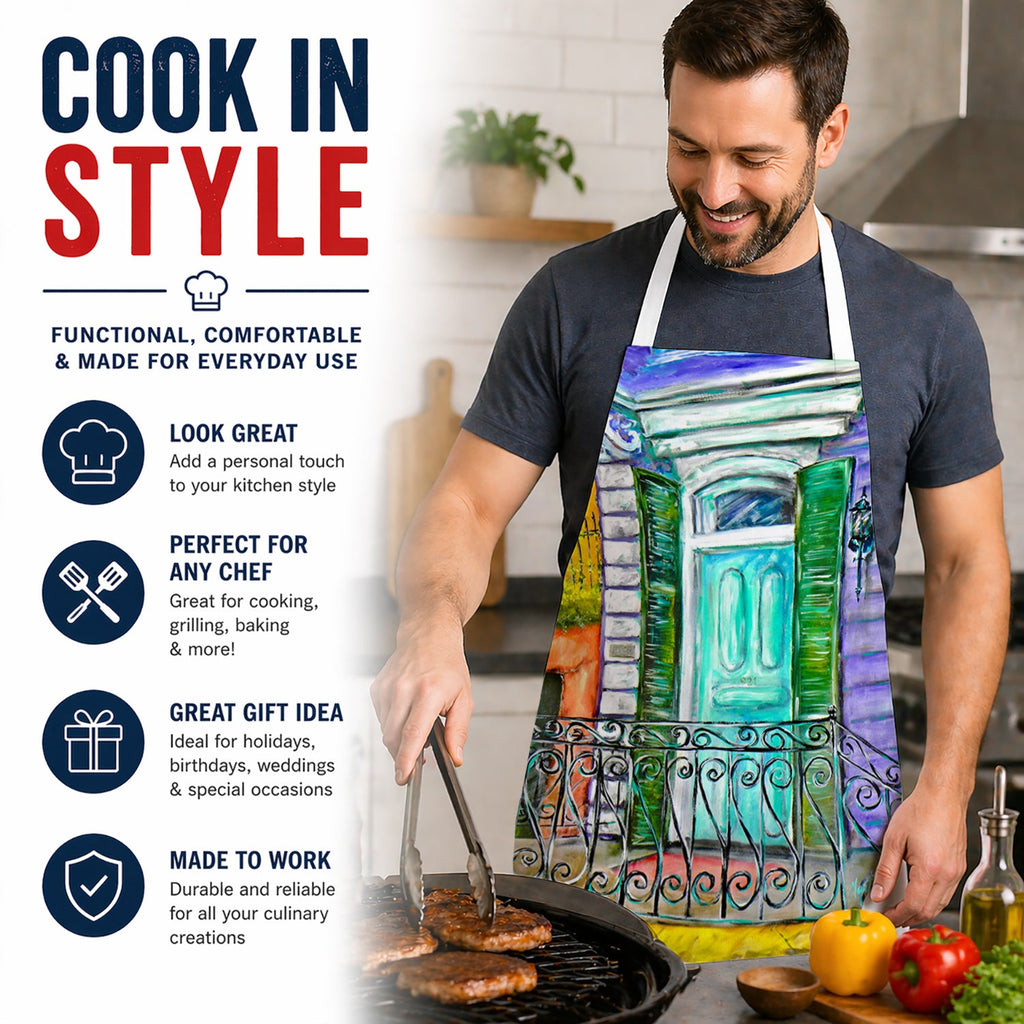 The House Next Door Apron Cooking Kitchen Server Baking Crafts Gardening for Adult Women Men, Unisex, Large, Multicolor