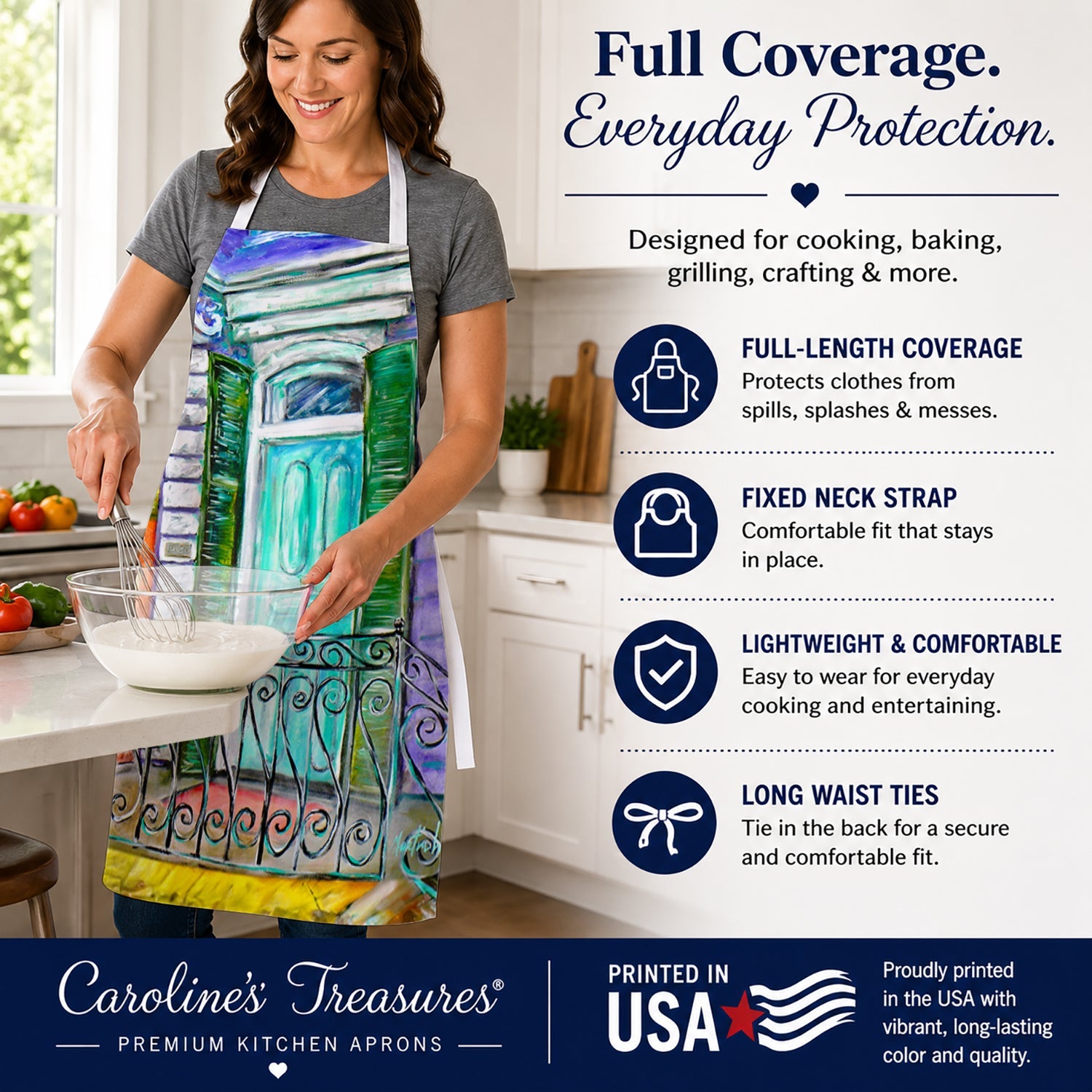 The House Next Door Apron Cooking Kitchen Server Baking Crafts Gardening for Adult Women Men, Unisex, Large, Multicolor