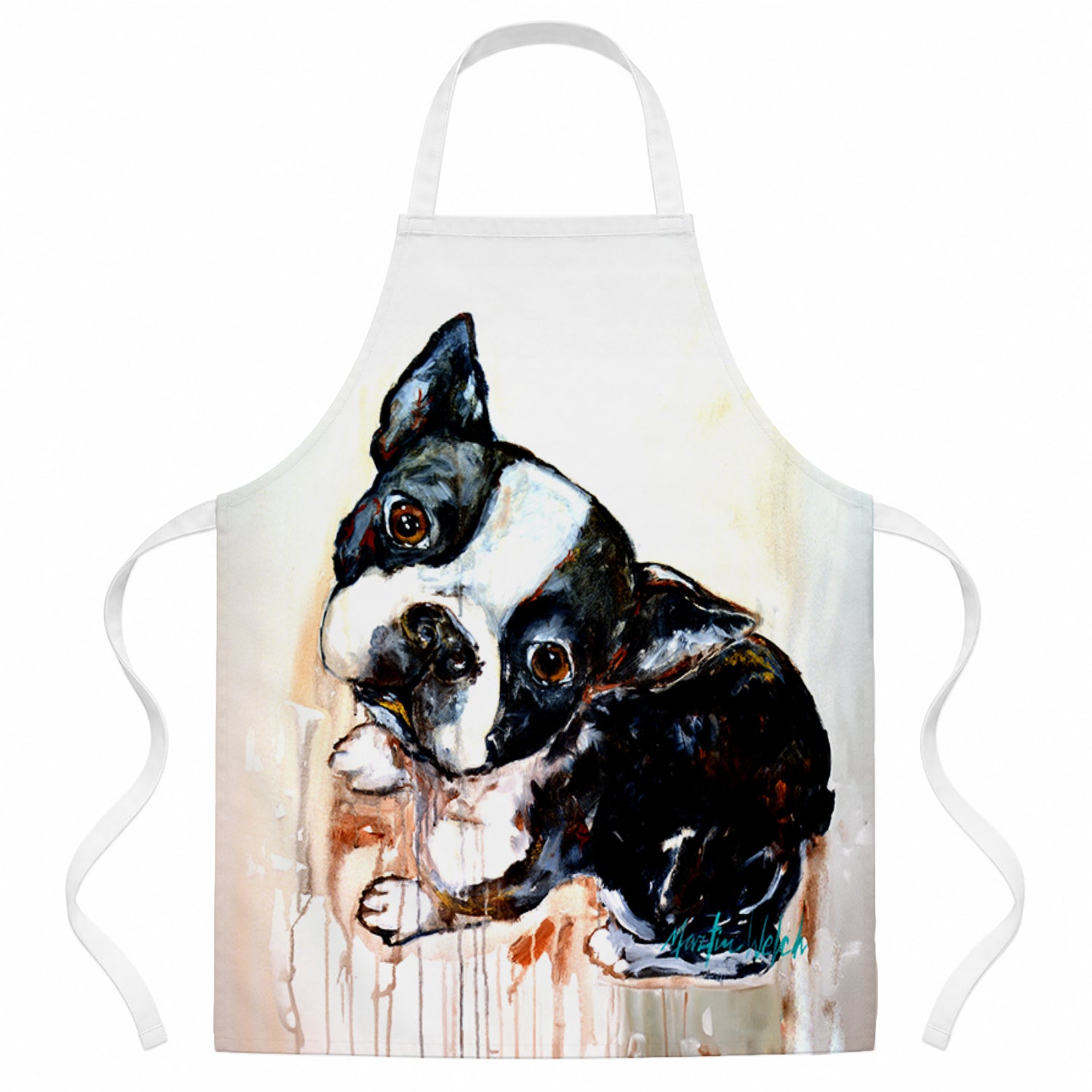 Boston Terrier The Look Apron Cooking Kitchen Server Baking Crafts Gardening for Adult Women Men, Unisex, Large, Multicolor