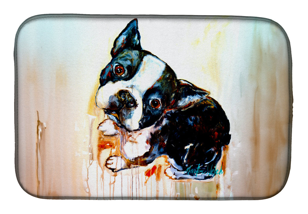 Boston Terrier The Look Dish Drying Mat Absorbent Dish Drying Mat Pad for Kitchen Counter Dish Drainer Mat for Countertop, 14 x 21", Multicolor