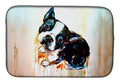 Boston Terrier The Look Dish Drying Mat Absorbent Dish Drying Mat Pad for Kitchen Counter Dish Drainer Mat for Countertop, 14 x 21", Multicolor