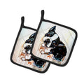 Boston Terrier The Look Pot Holder Set of 2 Heat Resistant Quilted Hot Pads 7.5 x 7.5 Inch, Insulated Kitchen Trivets for Cooking & Baking