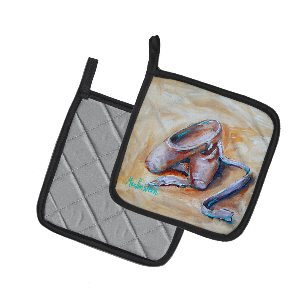 Toe Toe Ballet Shoes Pot Holder Set of 2 Heat Resistant Quilted Hot Pads 7.5 x 7.5 Inch, Insulated Kitchen Trivets for Cooking & Baking
