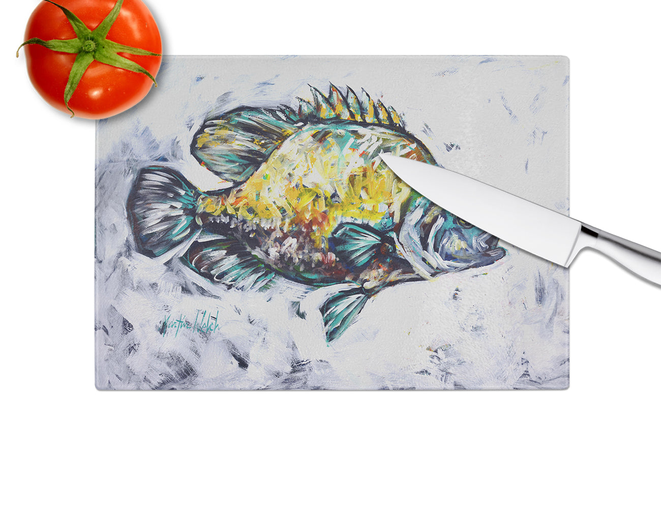 Triple Tail Cutting Board Tempered Glass Kitchen Cutting Surface, Heat Resistant Chopping, Non-Slip Feet, Food Prep & Serving