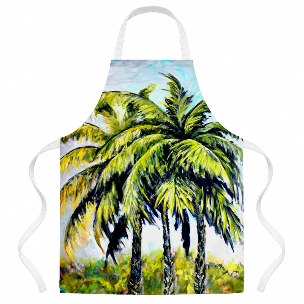 Tropical Breeze Palm Trees Apron Cooking Kitchen Server Baking Crafts Gardening for Adult Women Men, Unisex, Large, Multicolor