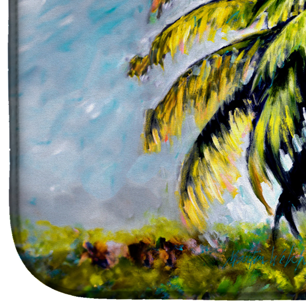 Tropical Breeze Palm Trees Dish Drying Mat Absorbent Dish Drying Mat Pad for Kitchen Counter Dish Drainer Mat for Countertop, 14 x 21", Multicolor