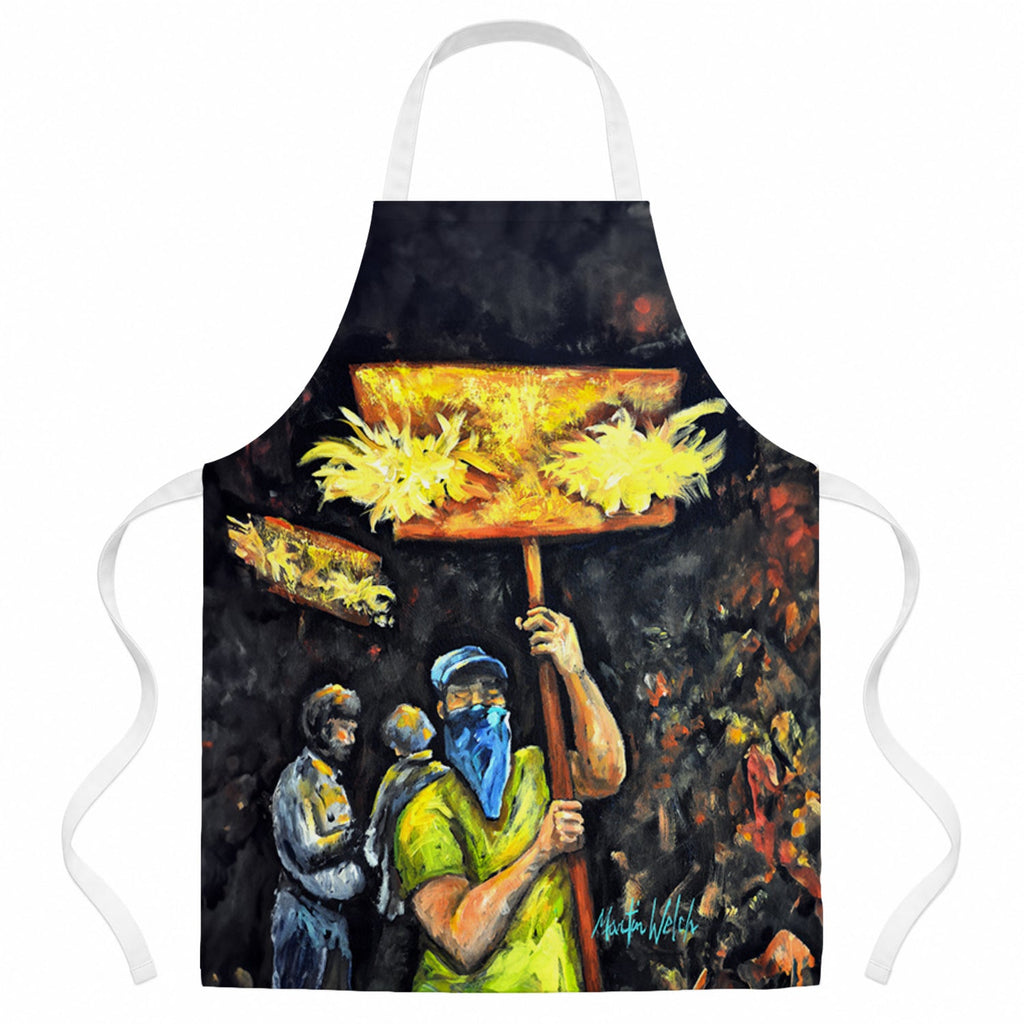 Turn Up The Heat Mardi Gras Apron Cooking Kitchen Server Baking Crafts Gardening for Adult Women Men, Unisex, Large, Multicolor