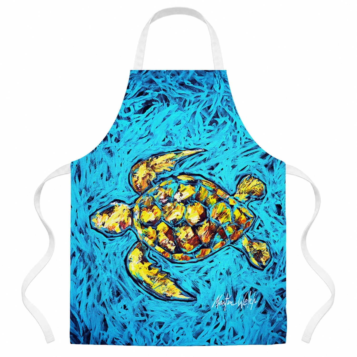 Turtle Drive Apron Cooking Kitchen Server Baking Crafts Gardening for Adult Women Men, Unisex, Large, Multicolor