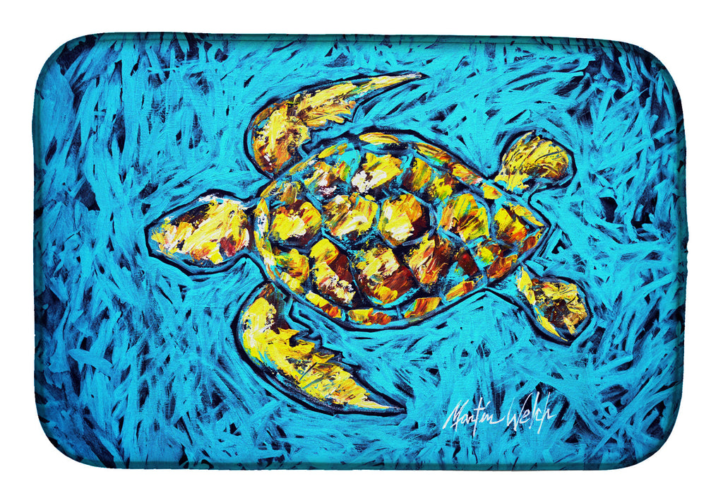 Turtle Drive Dish Drying Mat Absorbent Dish Drying Mat Pad for Kitchen Counter Dish Drainer Mat for Countertop, 14 x 21", Multicolor