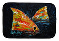 Red Fish Two Tales Dish Drying Mat Absorbent Dish Drying Mat Pad for Kitchen Counter Dish Drainer Mat for Countertop, 14 x 21", Multicolor